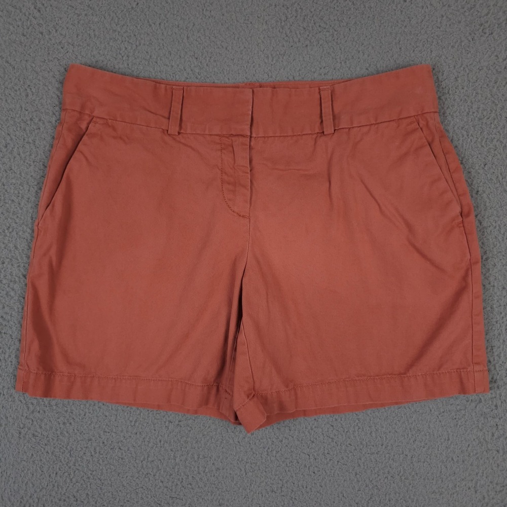 Ann Taylor LOFT Shorts Womens 4 Coral Chino Cotton Casual Preppy Coastal Beach
